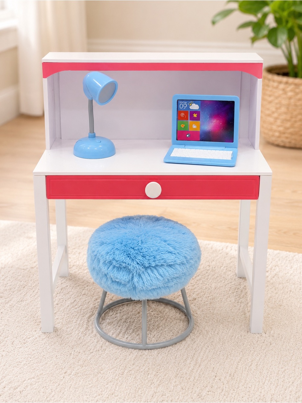 My Life As 18” Doll Desk Set – Desk, Light-Up Lamp, Laptop & Fluffy Chair